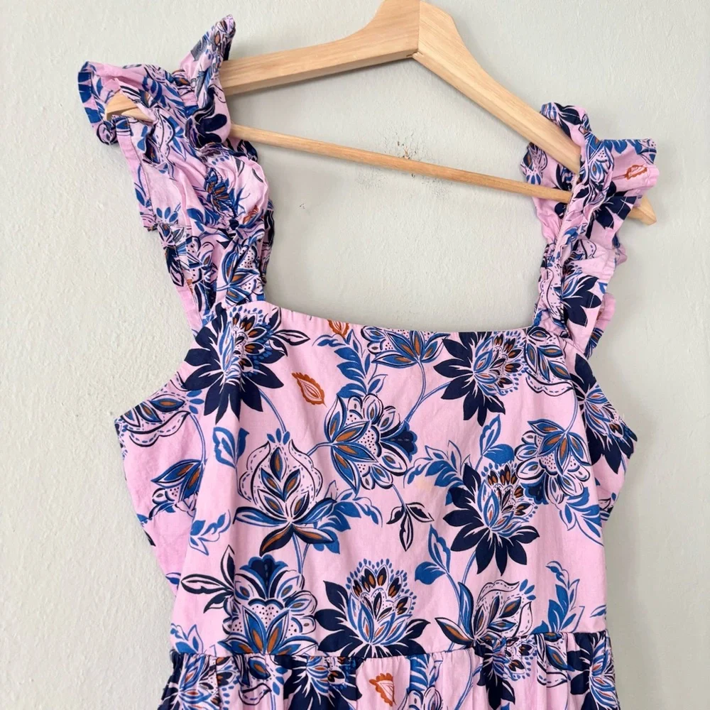 SOLD!!!!!! CREW Purple Lavender Floral Ruffle Strap Midi Dress - Picture 3 of 8